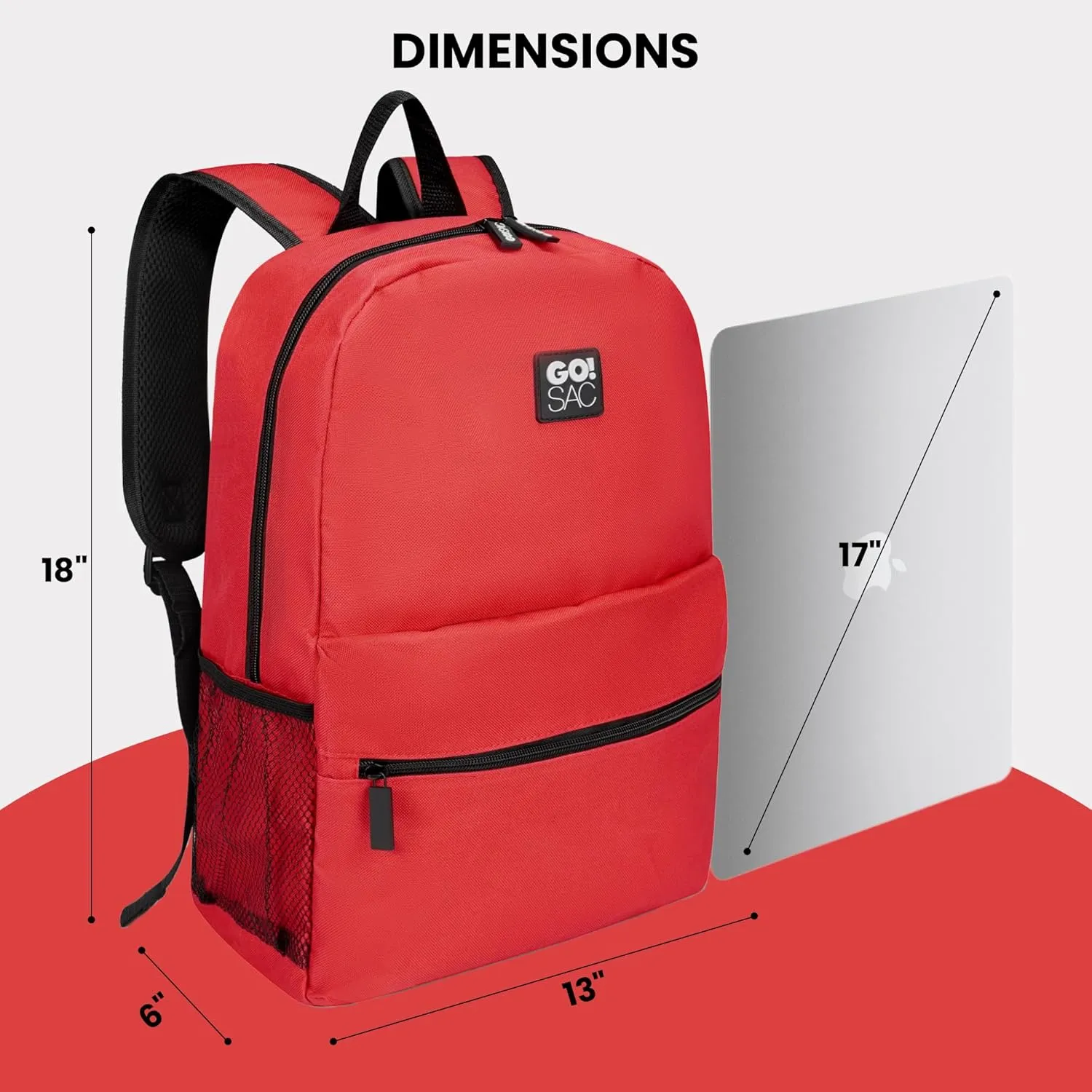 Travel Backpack Spacious for Books and Laptops Comfortable Adjustable Straps Zip-around Closure Bottle Pockets 17Inch