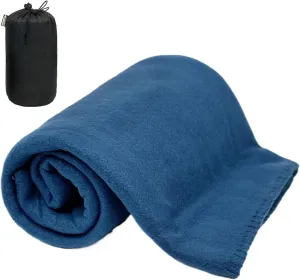 Travel Blanket Set - RPET Soft Rug, Foldable Throw Cover | 140x90x1cm Lightweight Layer with Breathable Weave Feature, Machine Washable Sheet for Sports Camping Adults Teens Sofa Airplane Use