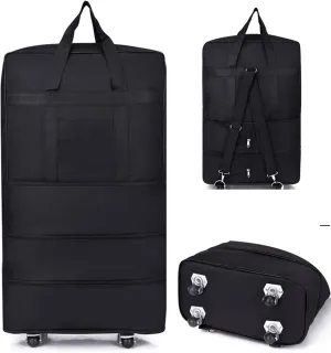 Travel Duffel Bags Checked Bag Oxford Large Capacity Travel Universal Wheel Foldable Luggage Moving Storage Bag Rolling Packing Cubes(Black)