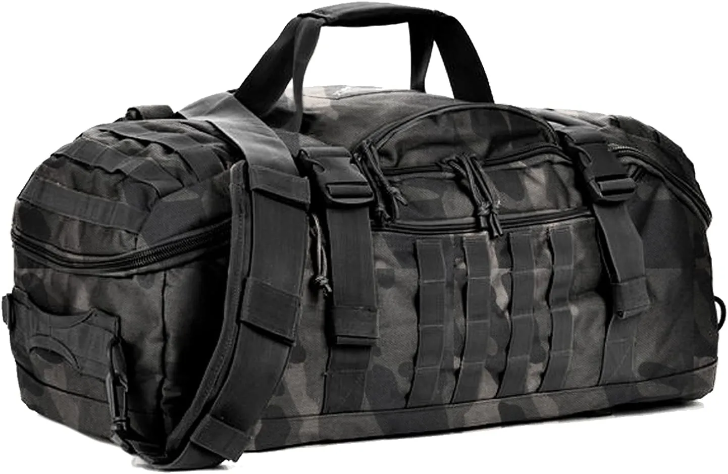 Travel Duffle Bag Backpack for Men - Large Tactical Bags Weekender Gym Bag for Overnight Traveling Military Workout Deployment Sports (BlackCamo, 80L)