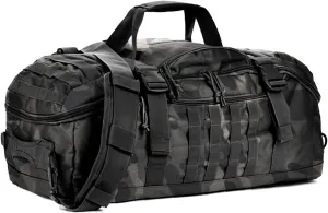 Travel Duffle Bag Backpack for Men - Large Tactical Bags Weekender Gym Bag for Overnight Traveling Military Workout Deployment Sports (BlackCamo, 80L)
