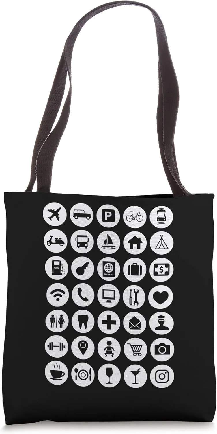 Travel Hack International Icons Backpacker Fan Tourist Help Tote Bag