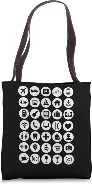 Travel Hack International Icons Backpacker Fan Tourist Help Tote Bag