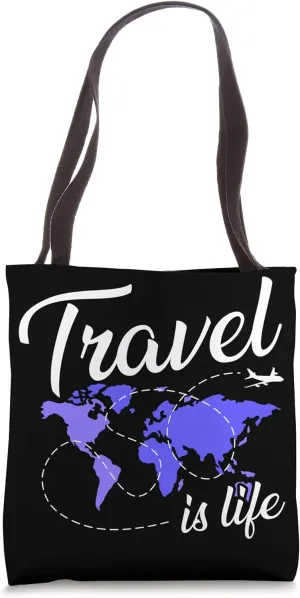 Travel Is Life - World Map Travel Agent Tote Bag