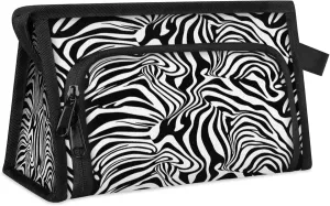 Travel Makeup Bag for Women Men Unisex Zebra Stripes Print Multipurpose Cosmetic Wash Pouch Bag Toiletry Toiletries Shower Bag Organizer