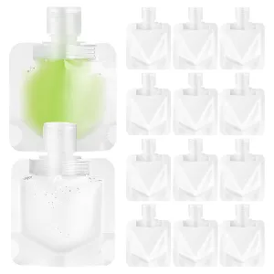 Travel Toiletry Pouches Refillable, 15pcs Cosmetic Bag Travel Pouches Reusable Squeeze Pouches, Small Travel Size Containers for Shampoo Conditioner Lotion Soap Liquids, 1oz/30ml