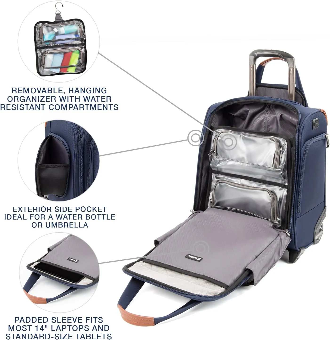 Travelpro Crew Versapack Softside Rolling Underseat Carry-on Bag, Men and Women, Patriot Blue, 16-Inch
