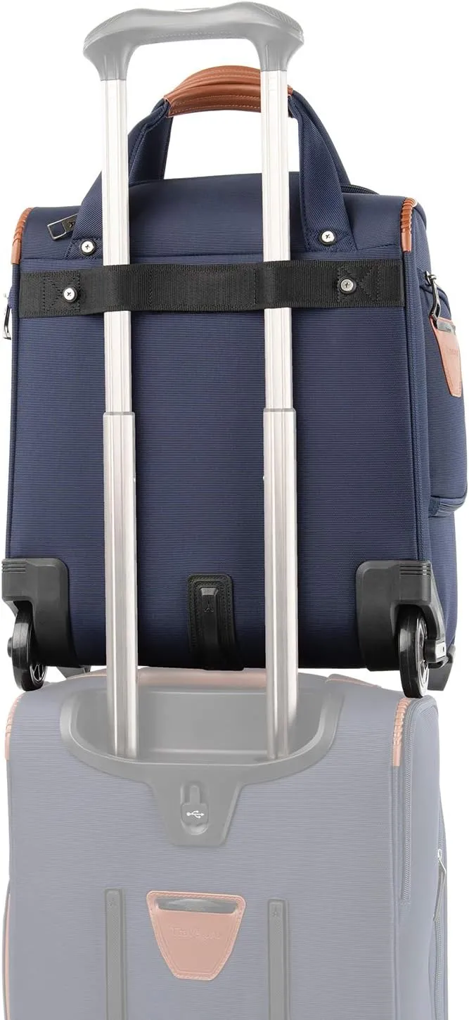 Travelpro Crew Versapack Softside Rolling Underseat Carry-on Bag, Men and Women, Patriot Blue, 16-Inch