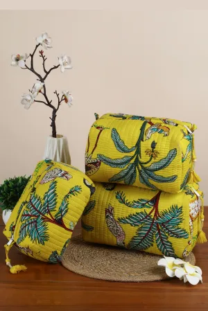 Tropical Elegance Quilted Pouches (Set of 3)