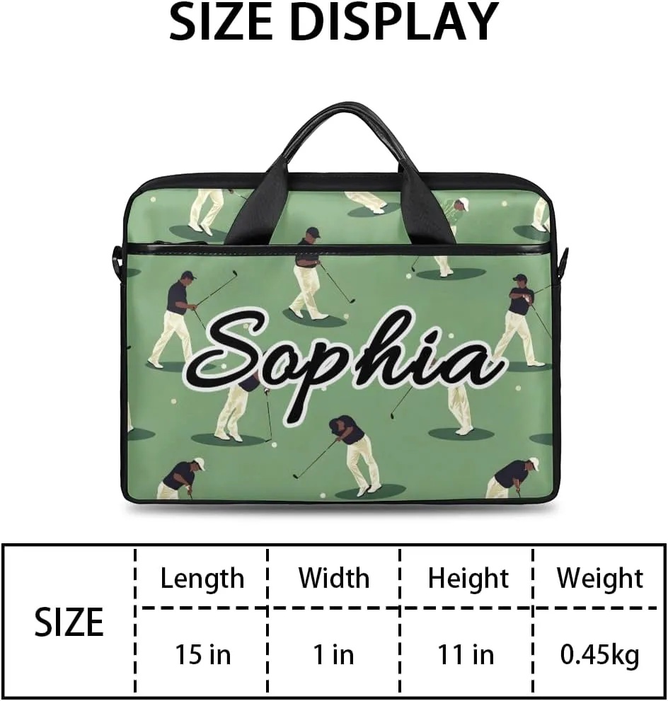 TropicalLife Personalized Laptop Bag 15 Inch Custom Sleeve Case with Handle Shoulder Strap Computer Messenger Bag