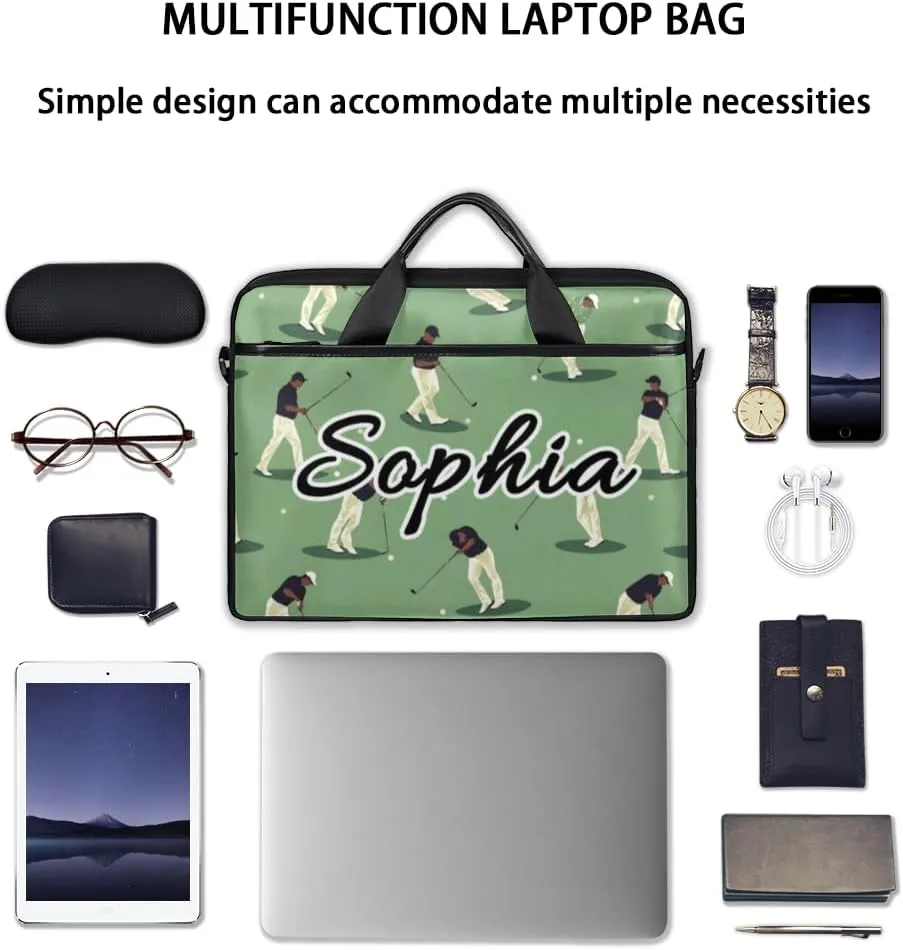 TropicalLife Personalized Laptop Bag 15 Inch Custom Sleeve Case with Handle Shoulder Strap Computer Messenger Bag