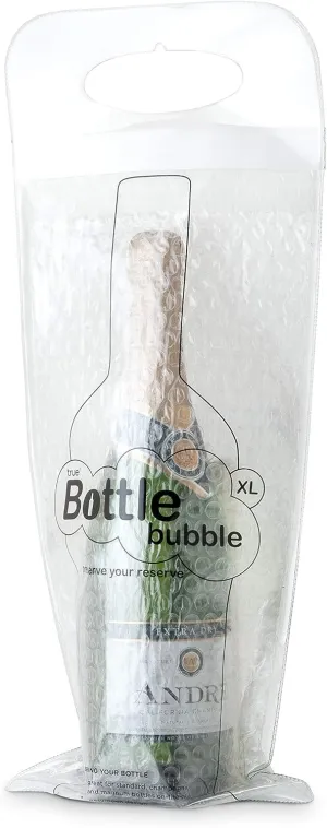 True Bottle Bubble Protector XL - Reusable Liquor Pouch Bag for Travel, Sealable Wine Shipping Bubble Wrap, Packing Sleeve Carrier for Magnum, Champagne Bottles - Fits 1 Standard Bottle