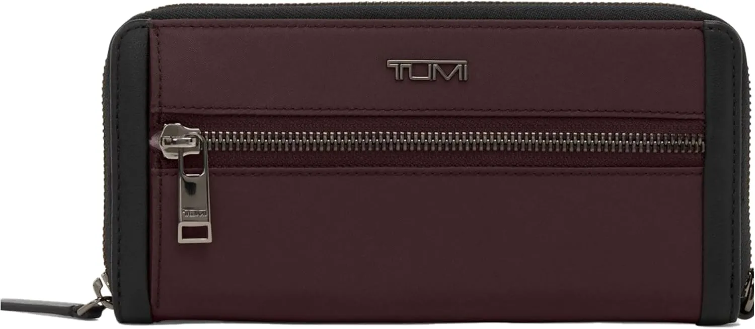 TUMI - Voyageur Zip-Around Continental - Durable Cash & Card Holder - Aesthetic Travel Wallet for Women - Gift Box Included - Deep Plum