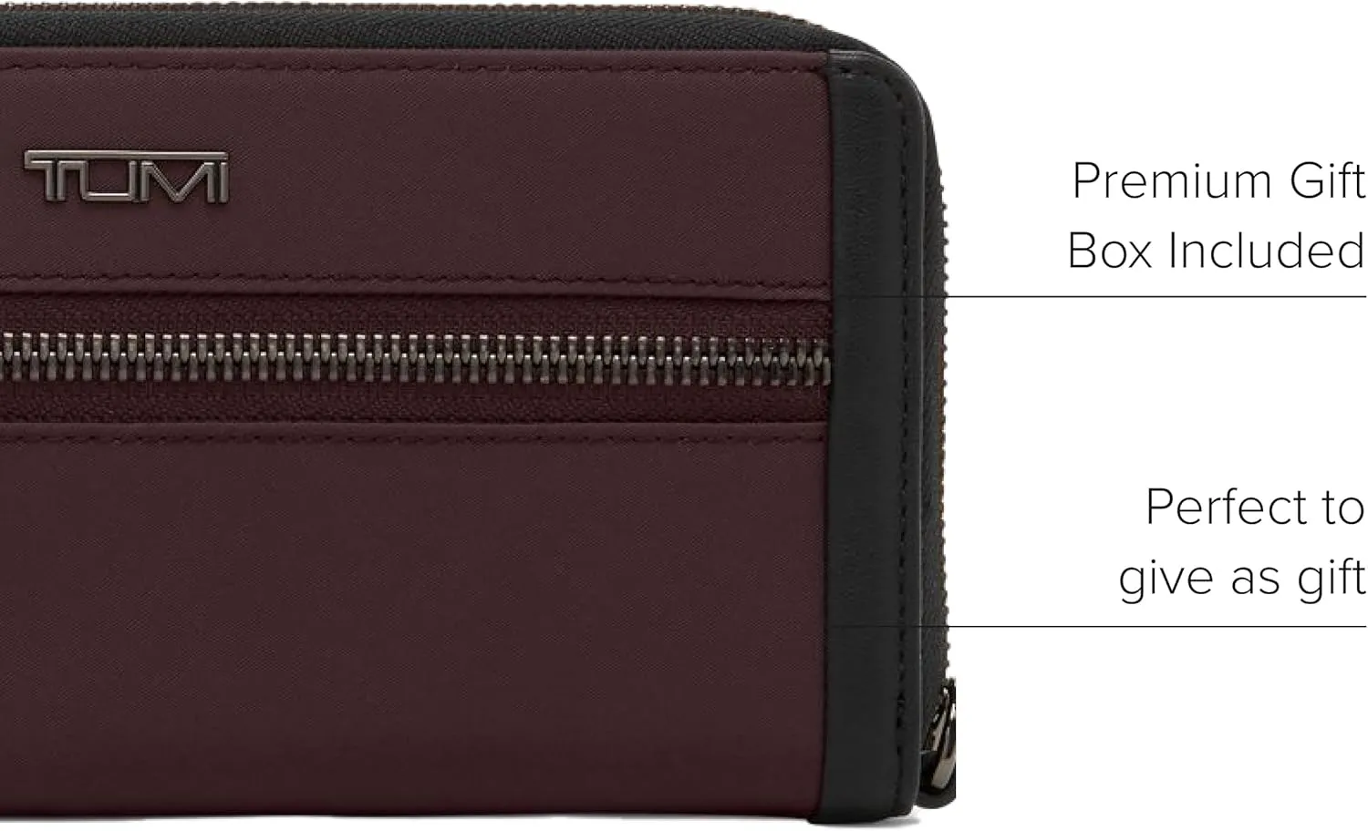 TUMI - Voyageur Zip-Around Continental - Durable Cash & Card Holder - Aesthetic Travel Wallet for Women - Gift Box Included - Deep Plum