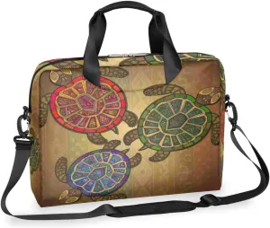 Turtle Mandala Boho Laptop Bag 15-16 Inch Laptop Case for Women Men Shoulder Messenger Bag Computer Briefcase for Business, Office, College, Travel Laptop Bag