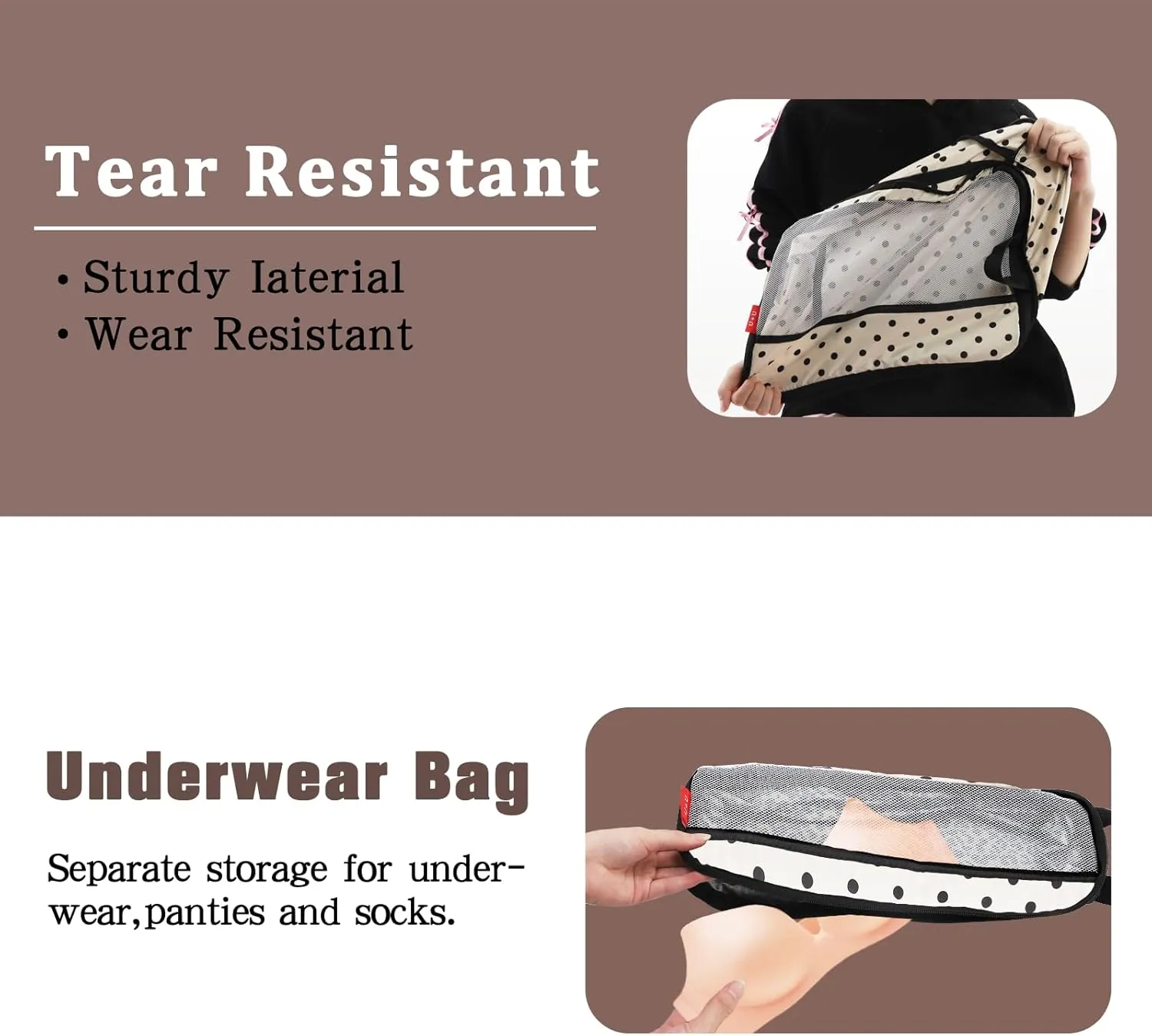 U U 4 Set Compression Packing Cubes - Ultralight Travel Organizers with Laundry Bag, Space-Saving Suitcase Organizer, Expandable Packing Cubes for Travel, Business Trip and Family Vacation (Polka Dot)
