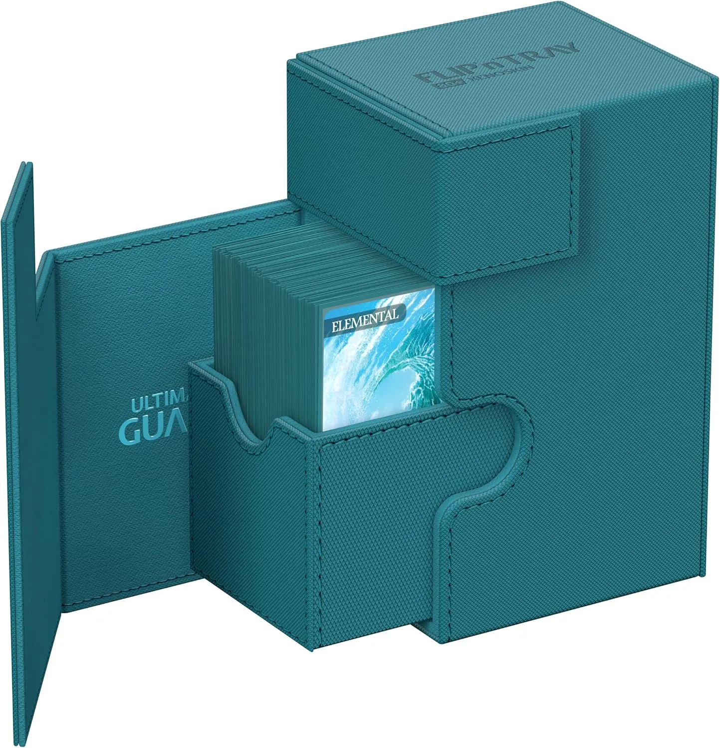 Ultimate Guard Flip'n'Tray 80 , Deck Case for 80 Double-Sleeved TCG Cards   Dice Tray, Petrol, Independent Magnetic Closure & Microfiber Inner Lining