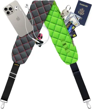 Ultra Comfortable Shoulder Strap Bag Belt with Anti-Theft Pockets and Padded, 2 Tone Reversible Use, Stylish & Secure