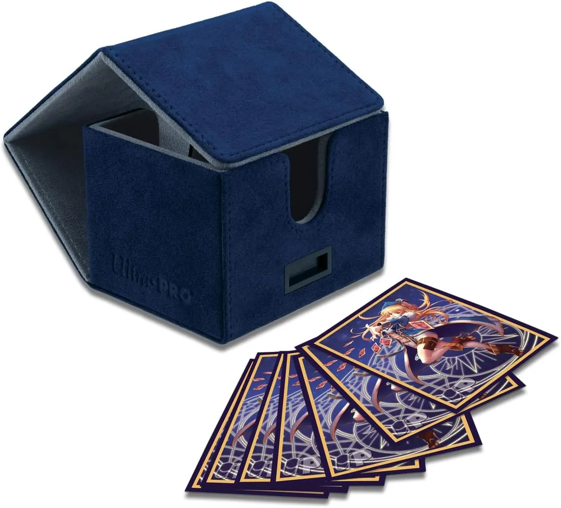 Ultra Pro - Vivid Alcove Edge Deck Box (Blue) - Protect and Store up to 100 Double Sleeves Standard Size Cards, Perfect for Sports Cards, Gaming Cards & Collectible Trading Cards
