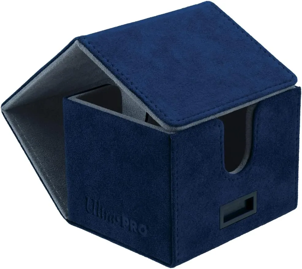 Ultra Pro - Vivid Alcove Edge Deck Box (Blue) - Protect and Store up to 100 Double Sleeves Standard Size Cards, Perfect for Sports Cards, Gaming Cards & Collectible Trading Cards