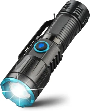 ULTRAFIRE Keychain Flashlight - 1000 High Lumens Pocket Light With Clip, Small Rechargeable With Magnetic Tail, Zoomable Mini EDC for Camping, Outdoor and Emergency