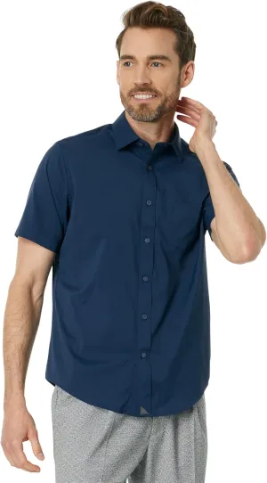 UNTUCKit Gironde Short Sleeve Shirt Navy MD Slim Fit