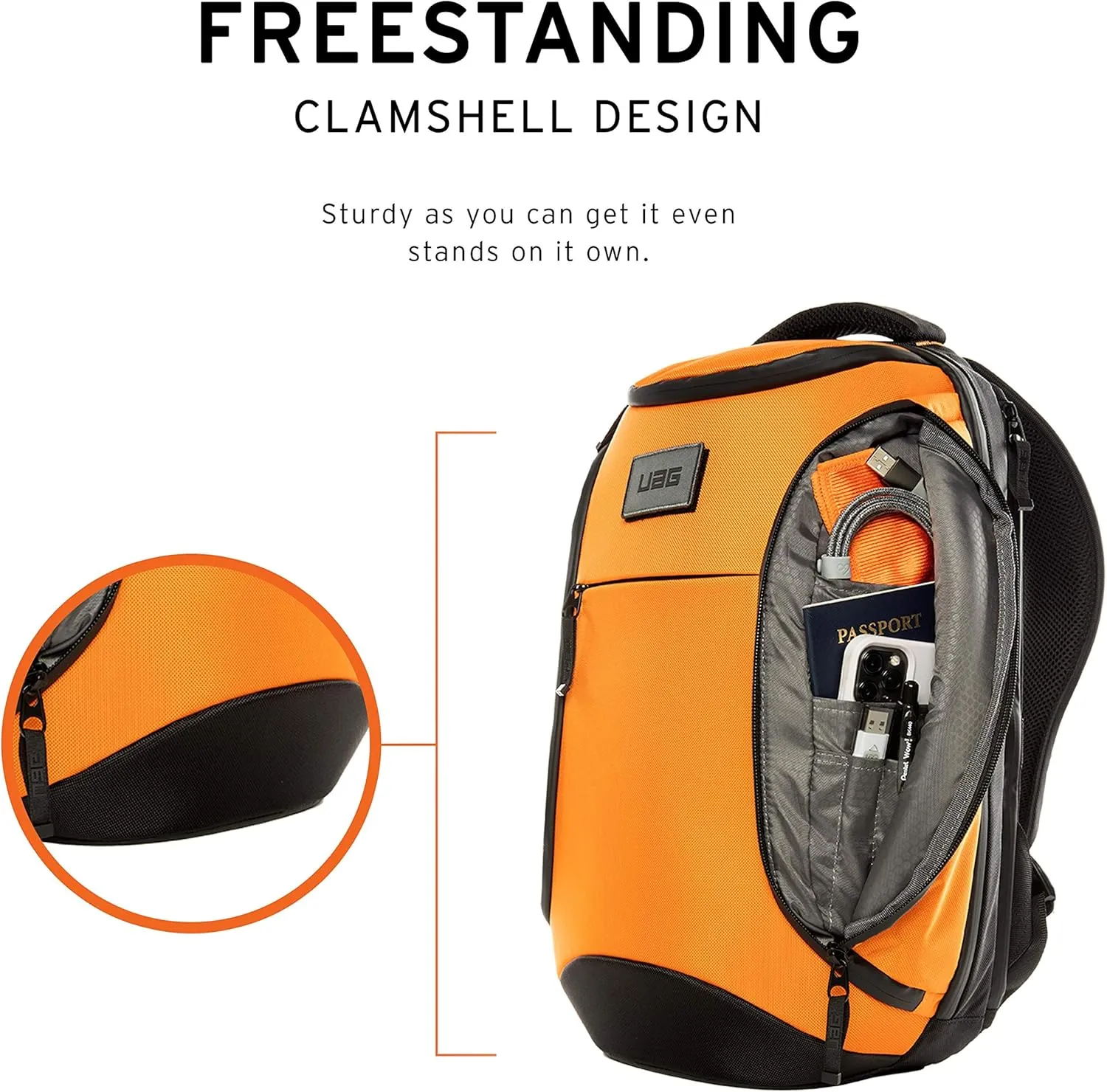 URBAN ARMOR GEAR UAG 18-Liter Backpack Lightweight Tough Weather Resistant Laptop Backpack, fits up to 13-inch, Standard Issue Orange