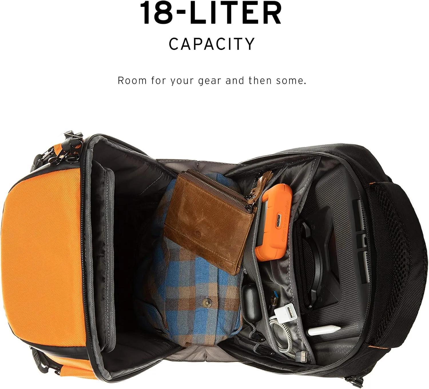 URBAN ARMOR GEAR UAG 18-Liter Backpack Lightweight Tough Weather Resistant Laptop Backpack, fits up to 13-inch, Standard Issue Orange
