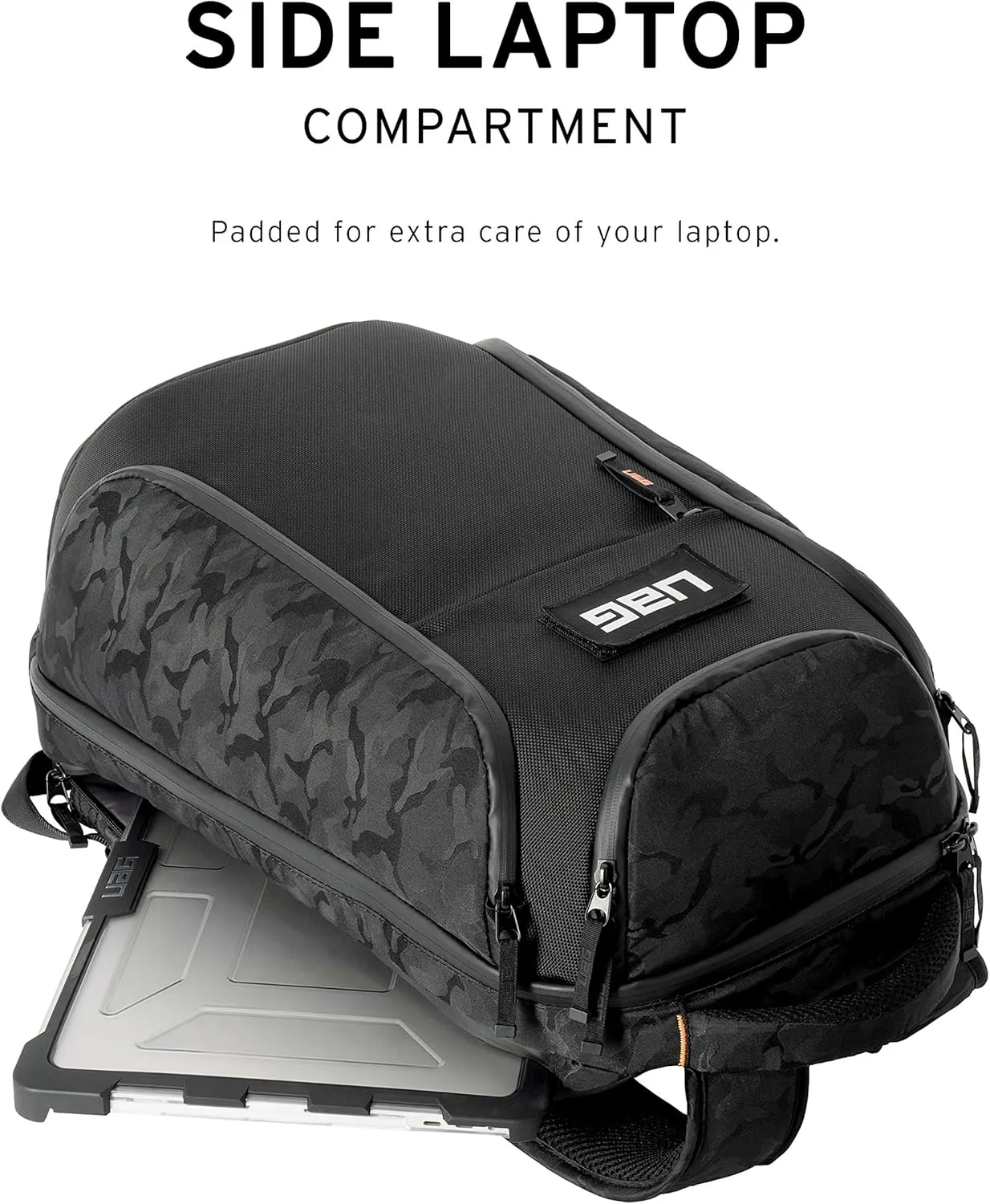 URBAN ARMOR GEAR UAG 24-Liter Backpack Lightweight Tough Weather Resistant Laptop Backpack, fits up to 16-inch, Standard Issue Black Midnight Camo