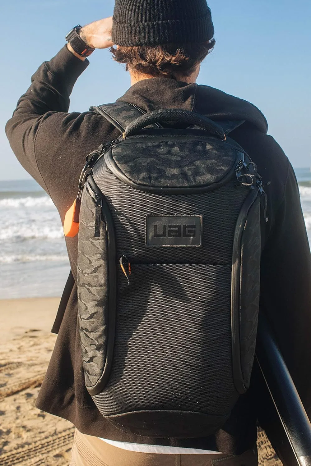 URBAN ARMOR GEAR UAG 24-Liter Backpack Lightweight Tough Weather Resistant Laptop Backpack, fits up to 16-inch, Standard Issue Black Midnight Camo