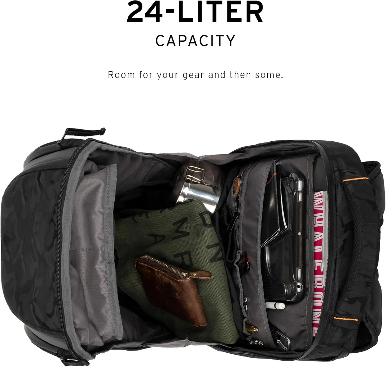 URBAN ARMOR GEAR UAG 24-Liter Backpack Lightweight Tough Weather Resistant Laptop Backpack, fits up to 16-inch, Standard Issue Black Midnight Camo