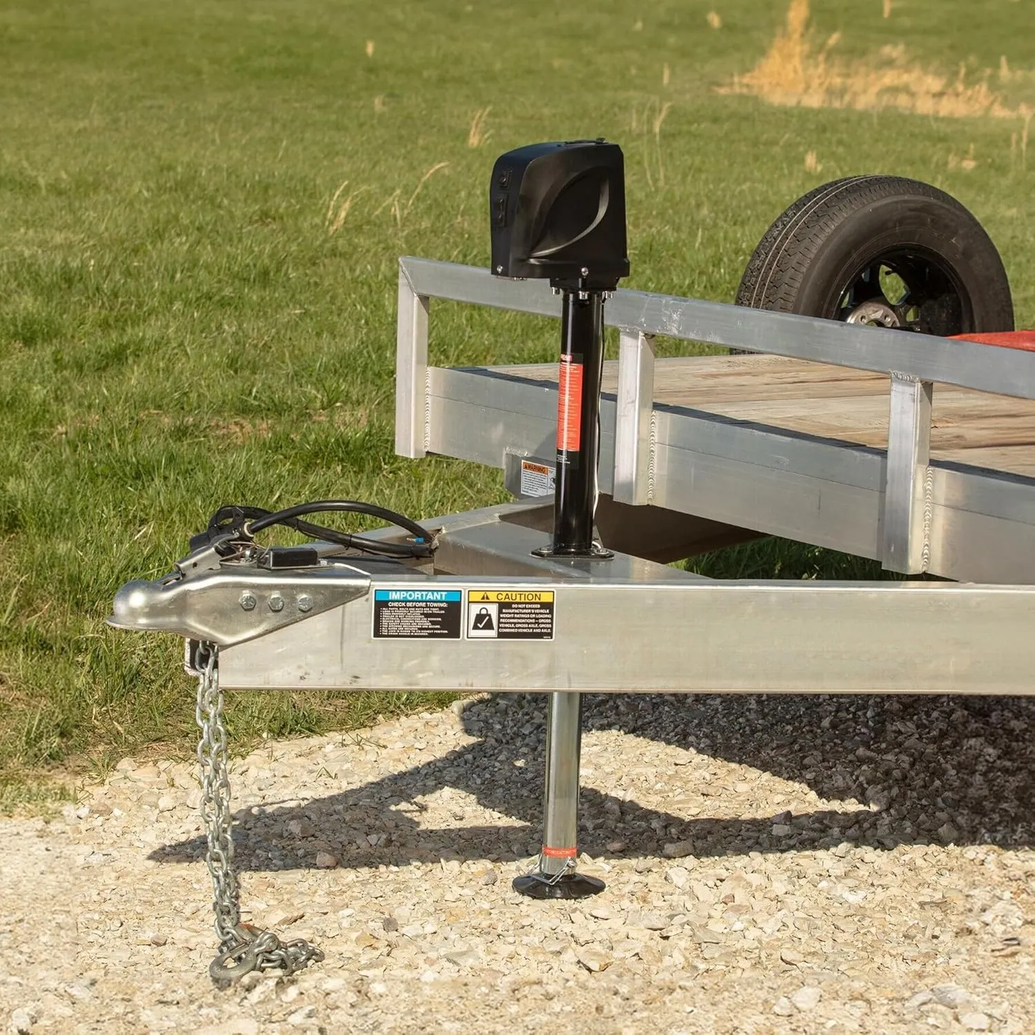 Uriah Products DC Electric Trailer Jack with 7-Way Connector, 12V, 5000 lb Lift Capacity
