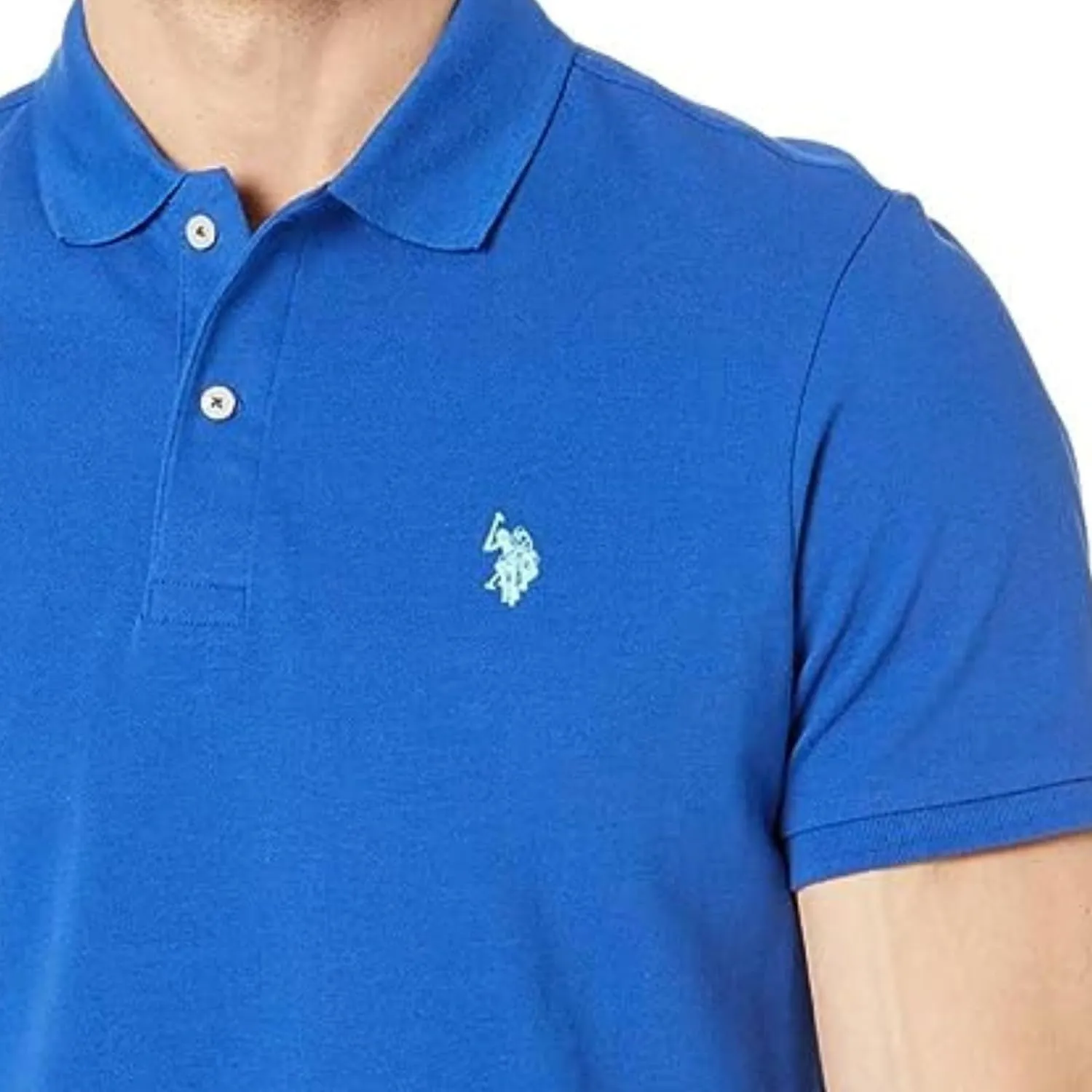 U.S. Polo Assn. Men's Classic Polo Shirt, Two-Button Closure Pique Polo Shirt, Summer Fashion Golf Shirt