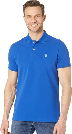 U.S. Polo Assn. Men's Classic Polo Shirt, Two-Button Closure Pique Polo Shirt, Summer Fashion Golf Shirt