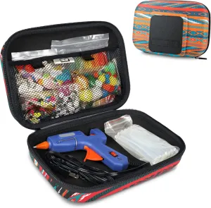 USA Gear Hot Glue Gun Case with Removeable Pouches, Water Resistant Shell - Glue Gun Storage Case Only fits Hot Glue Sticks, Cordless Hot Glue Gun - Replacement Mini Glue Gun Storage Case (Southwest)