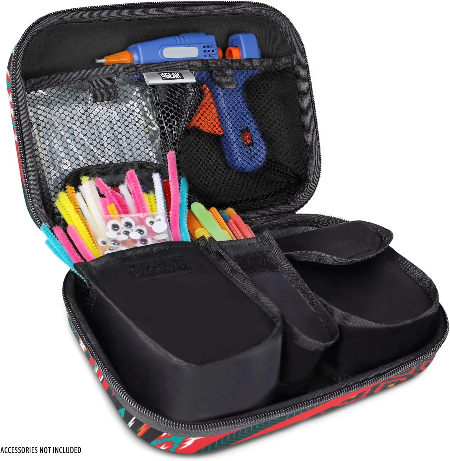 USA Gear Hot Glue Gun Case with Removeable Pouches, Water Resistant Shell - Glue Gun Storage Case Only fits Hot Glue Sticks, Cordless Hot Glue Gun - Replacement Mini Glue Gun Storage Case (Southwest)