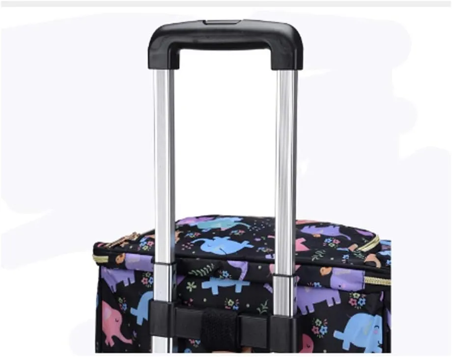 Utility Shopping Cart Aluminum Foil Tin Insulation Trolley Bag Handbag Shopping Bag Wheels Woman Elder Folding Shopping Cart Portable Grocery Cart to Save Space (Color : F)