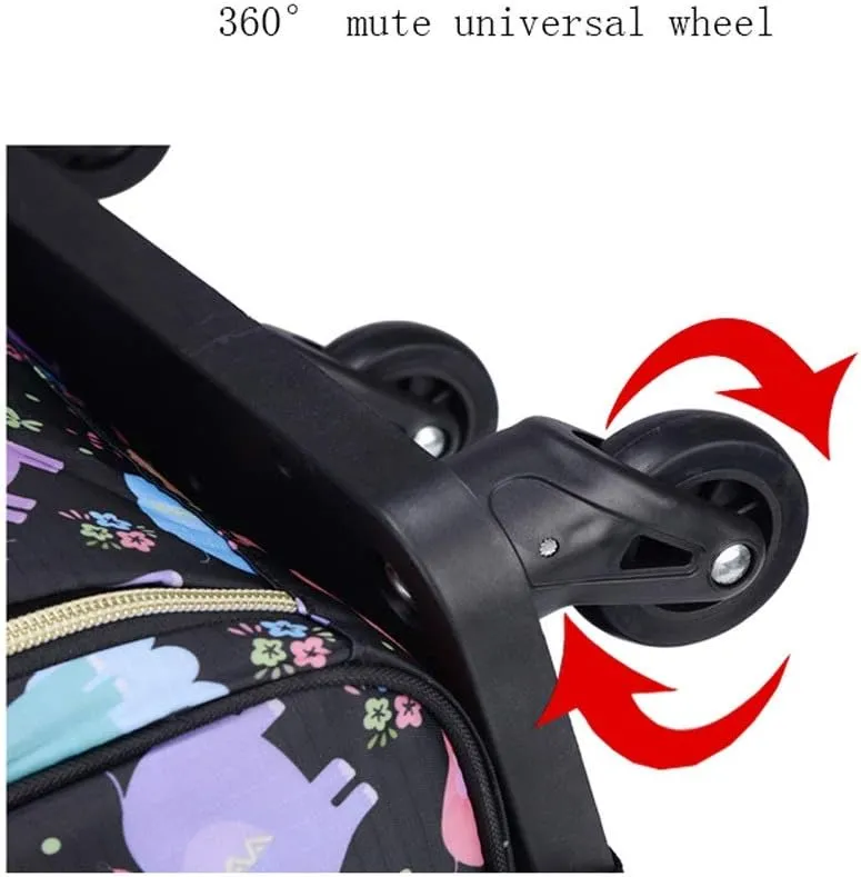 Utility Shopping Cart Aluminum Foil Tin Insulation Trolley Bag Handbag Shopping Bag Wheels Woman Elder Folding Shopping Cart Portable Grocery Cart to Save Space (Color : F)