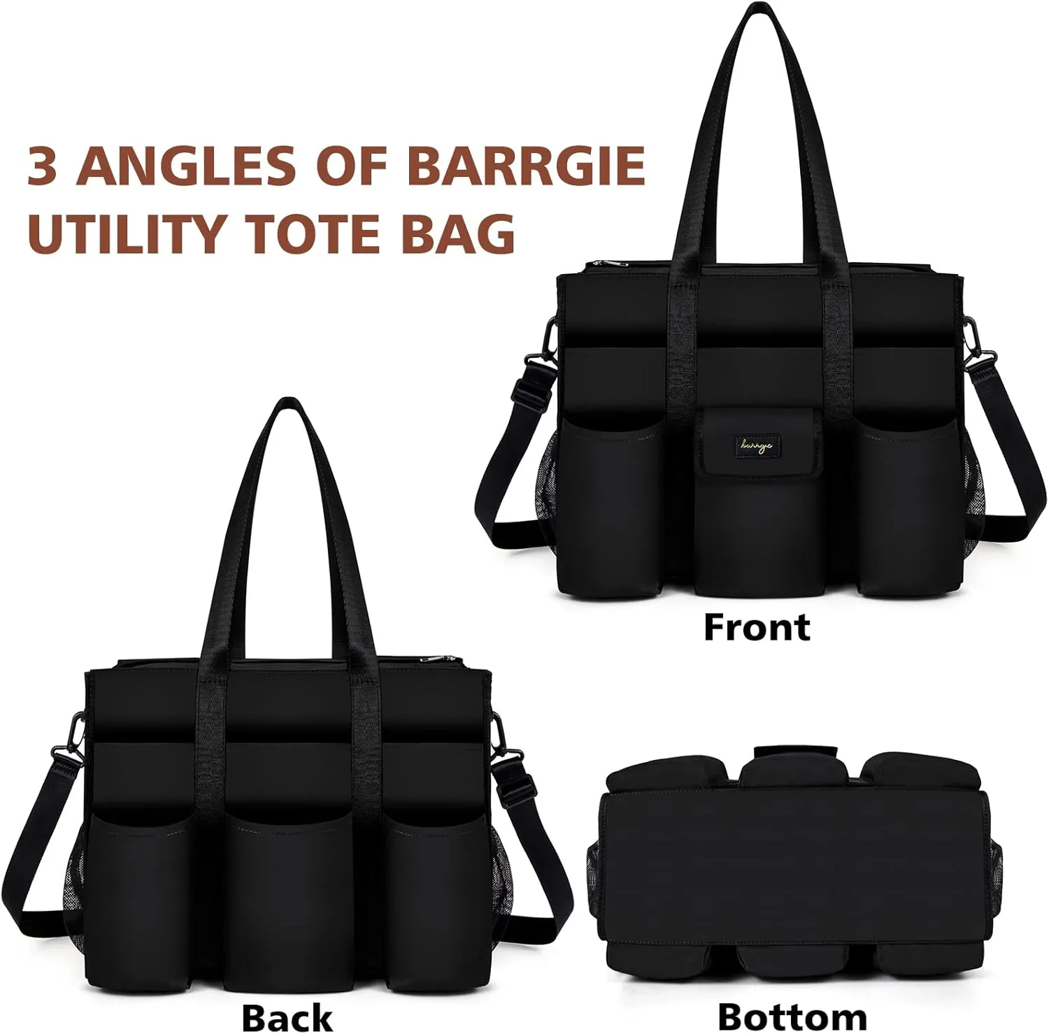 Utility Tote - Water Resistant with 19 Exterior/Interior Pockets - Large Women/Teacher/Work Bag