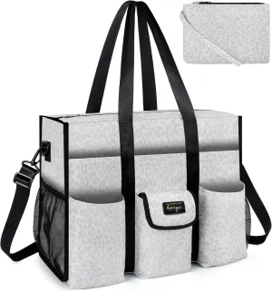Utility Tote - Water Resistant with 19 Exterior/Interior Pockets - Large Women/Teacher/Work Bag