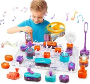 VATOS Science Circuit for Kids, 53PCS DIY Electronics Exploration Kit with 150  Projects, Physics Science Experiments Circuit Board Kit, School Family STEM Educational Toy Gift for Boys Girls Ages 6 