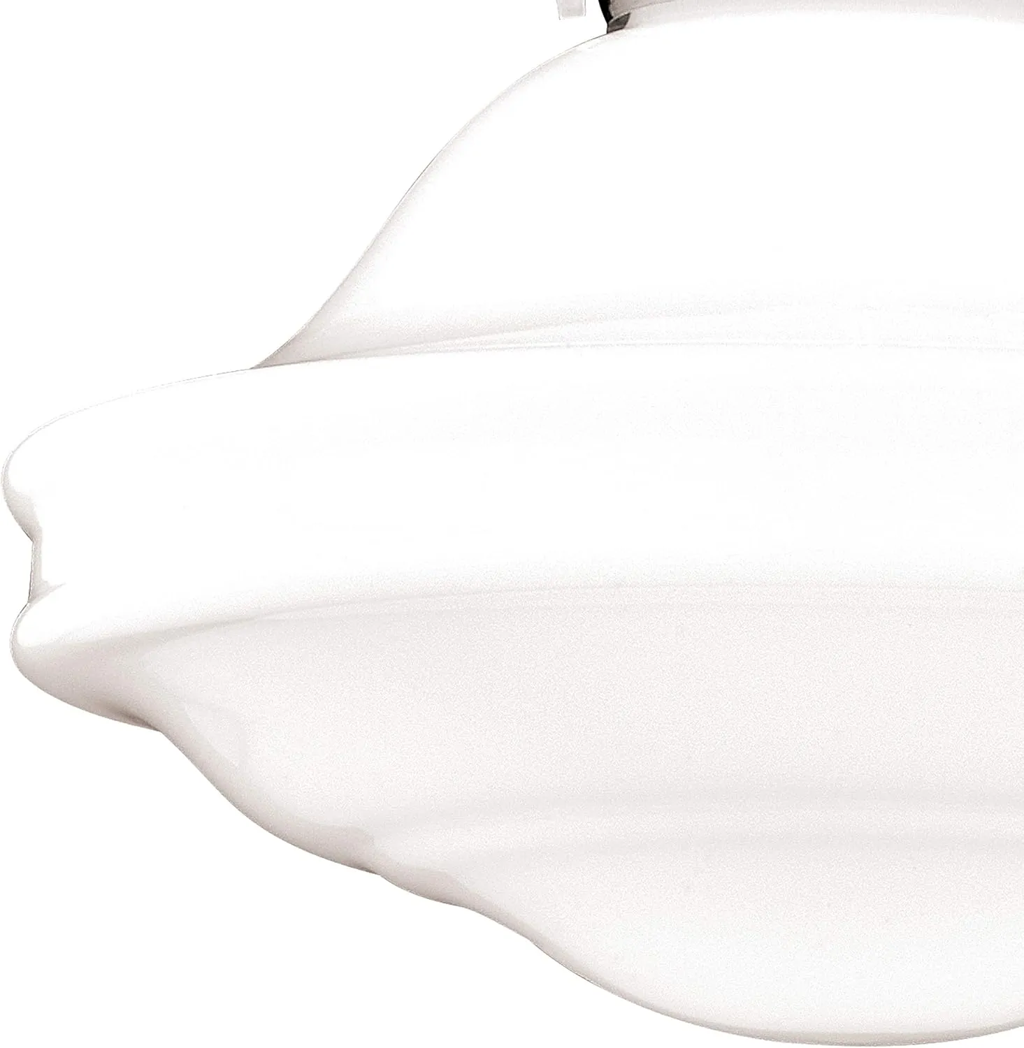 VAXCEL Huntley 1 Light Satin Nickel Farmhouse Schoolhouse Pendant White Glass