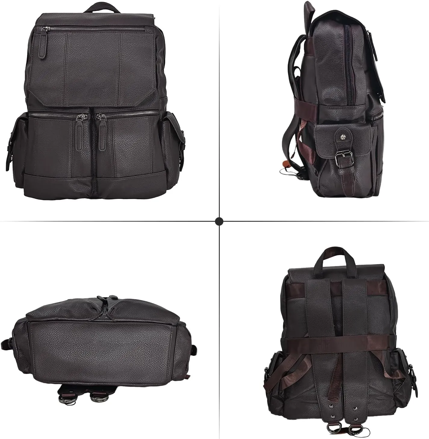 Vegan Leather Backpack, Laptop Bag, Portable Weekend Backpack Carry-On Travel Bag