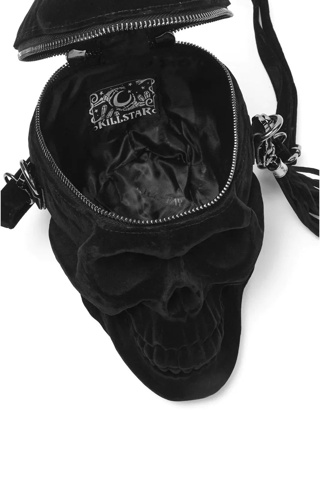 Velvet Grave Digger Skull Handbag
