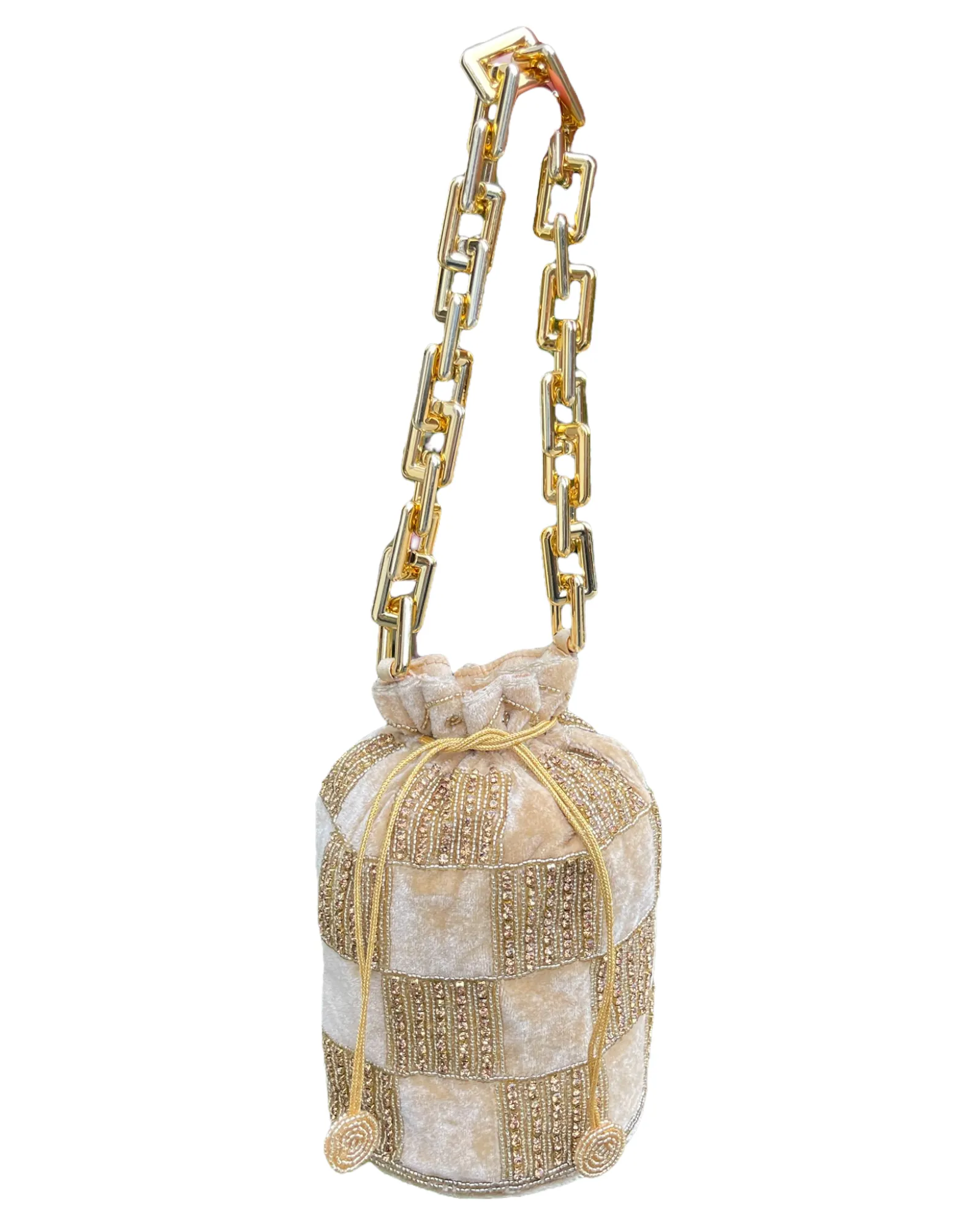 Velvet Hand Potli Bag Purse With Stone & Beads Handwork #HB21