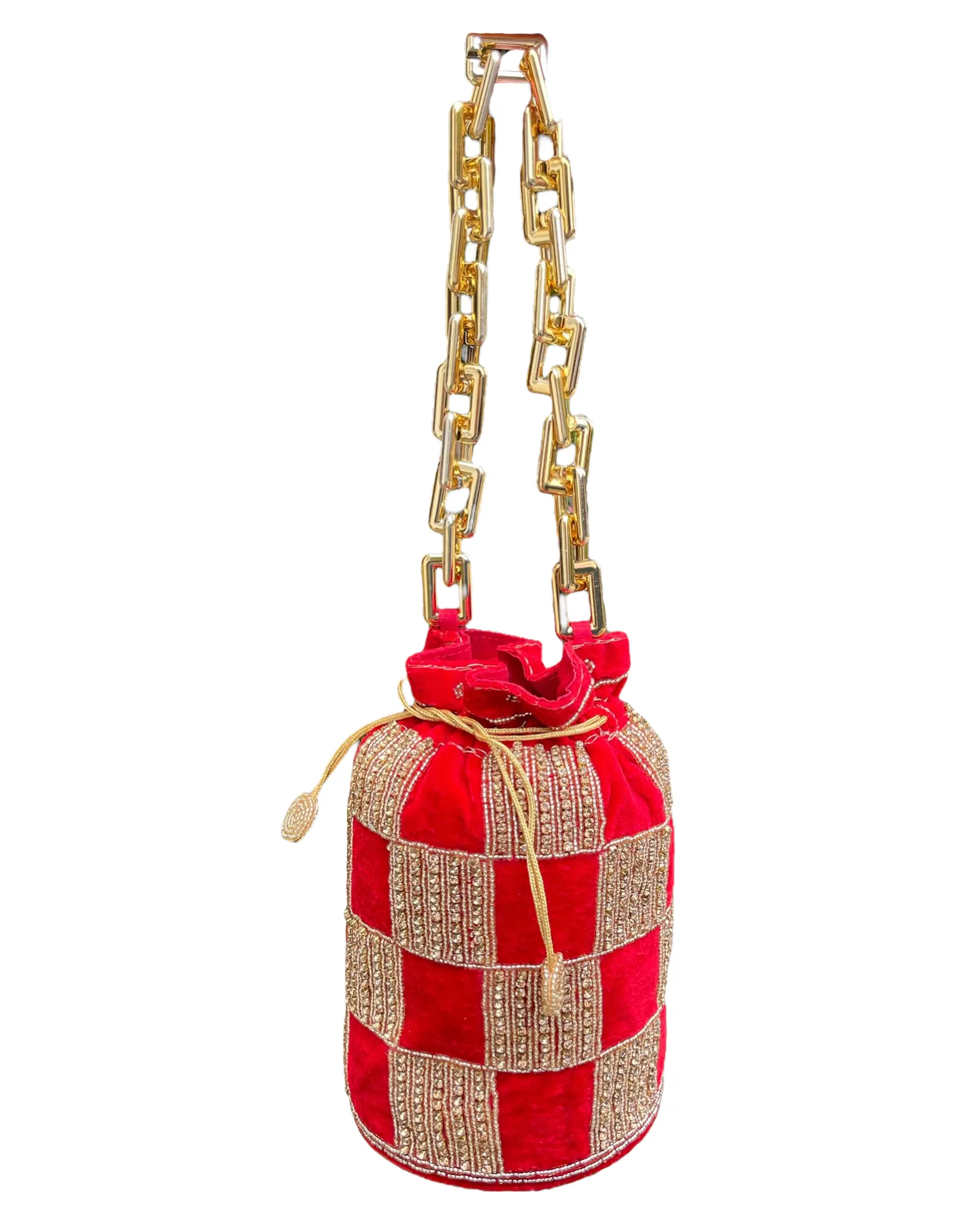 Velvet Hand Potli Bag Purse With Stone & Beads Handwork #HB21