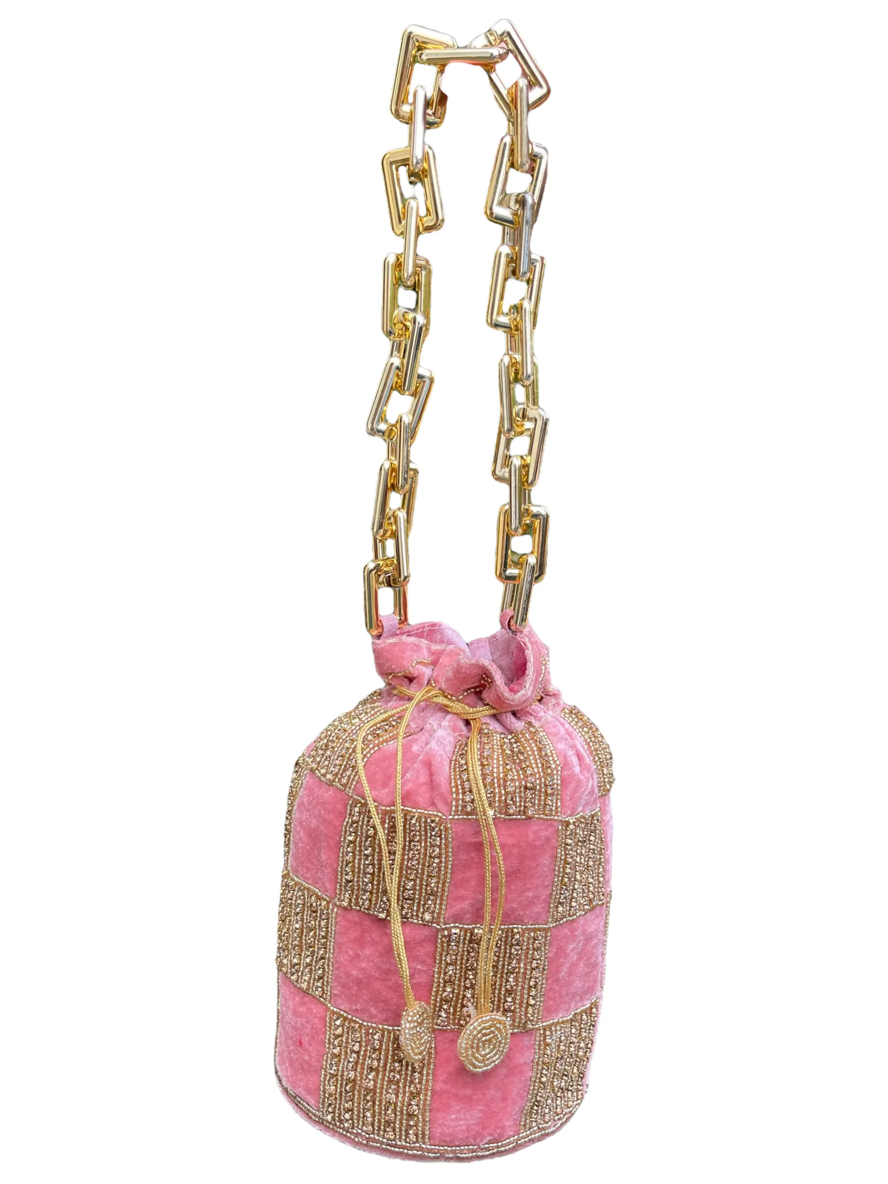 Velvet Hand Potli Bag Purse With Stone & Beads Handwork #HB21