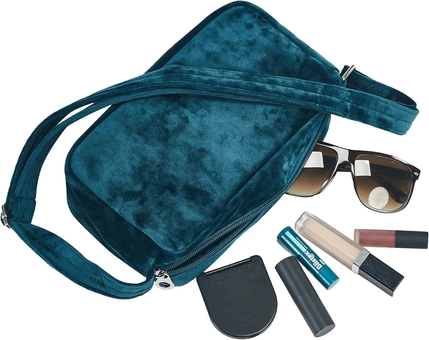 Velvet Quilted Tote Bag for Women Handbag with Adjustable Strap, Crossbody Bag Cute Purse Plushy Satchel Bag with Zipper