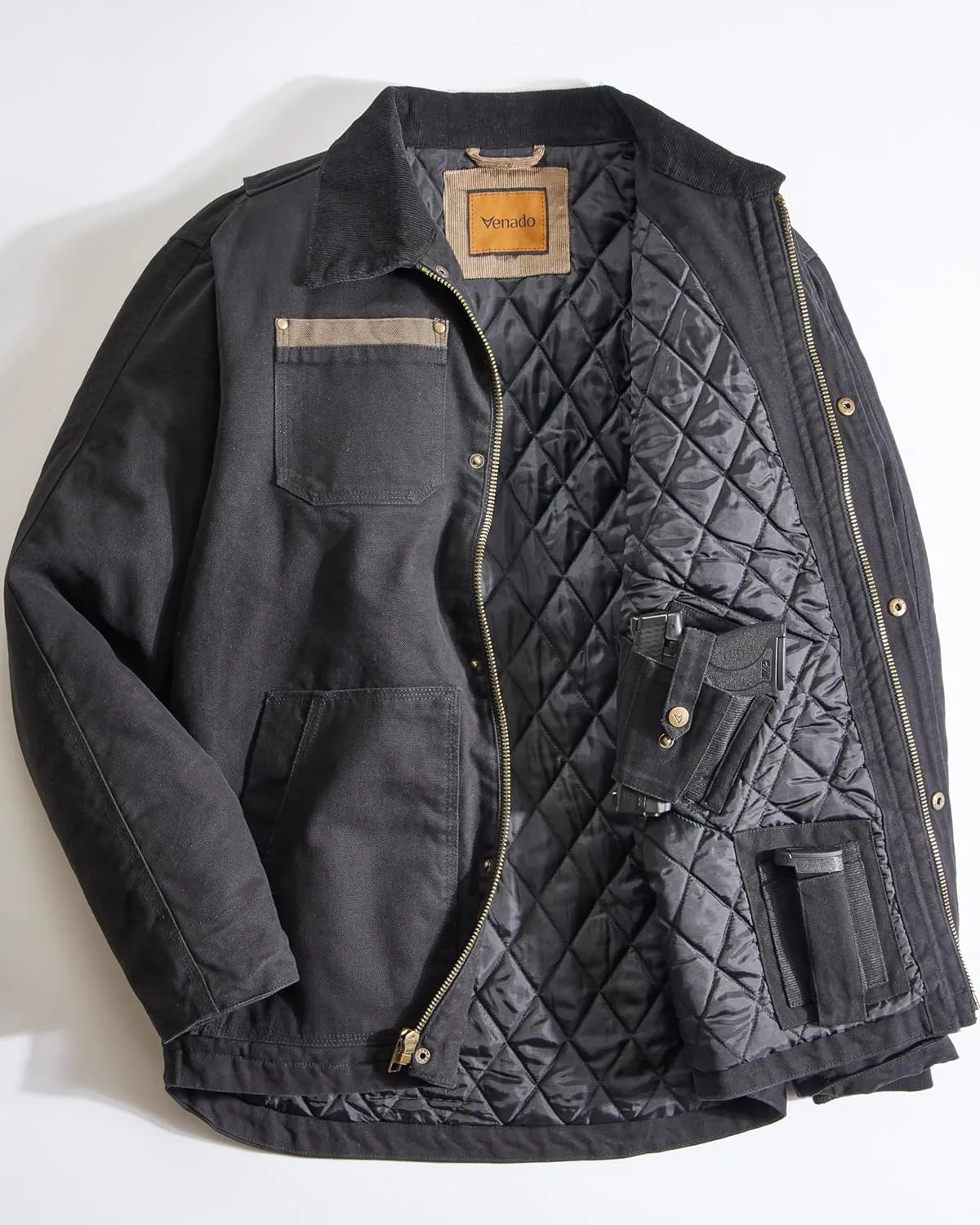 Venado Concealed Carry Jacket for Men - Heavy Duty Canvas - Conceal Carry Pockets