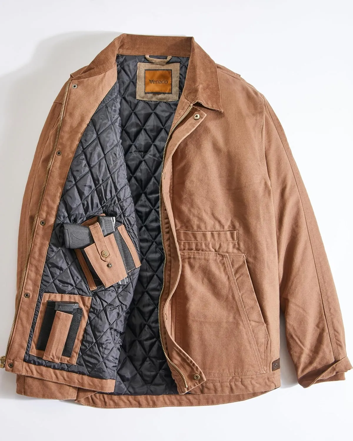Venado Concealed Carry Jacket for Men - Heavy Duty Canvas - Conceal Carry Pockets